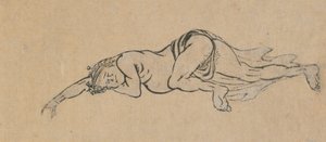 Hombre Durmiendo, finales del siglo XVIII-principios del siglo XIX de Katsushika Hokusai