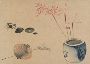 Bengalas, cangrejo y bulbo, finales del siglo XVIII-principios del XIX de Katsushika Hokusai