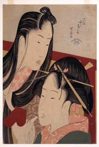Chirrido de una cereza de tierra, de la serie Siete hábitos inútiles de moda de Katsushika Hokusai