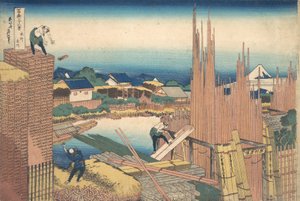 Tatekawa en Honjo, de la serie Treinta y seis vistas del Monte Fuji, ca. 1830-32 de Katsushika Hokusai