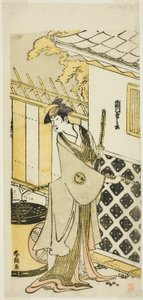 El actor Segawa Kikunojo III como una mujer de una familia samurái de Katsushika Hokusai