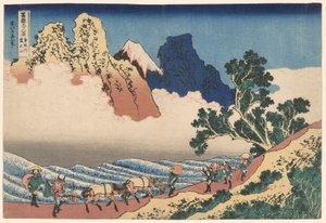 La parte trasera del Monte Fuji vista desde el río Minobu (Minobugawa Urafuji), de la serie Treinta y seis vistas del Monte Fuji (Fugaku sanjurokkei) de Katsushika Hokusai