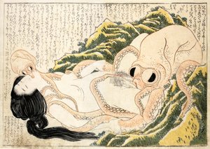 El sueño de la mujer del pescador de Katsushika Hokusai