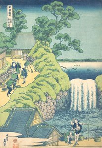Las cataratas en Aoigaoka en la capital oriental, de la serie Un recorrido de Katsushika Hokusai