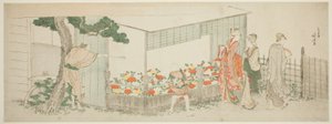 La exhibición de peonías de Katsushika Hokusai