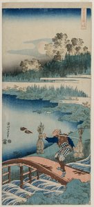 El recolector de juncos, de la serie Un verdadero espejo de la poesía china y japonesa de Katsushika Hokusai