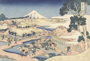 La plantación de té de Katakura en la provincia de Suruga, c.1830 de Katsushika Hokusai