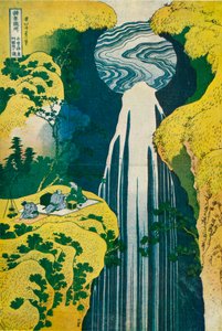 La cascada de Amida detrás del Camino Kiso de Katsushika Hokusai