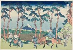 Tokaido Hodogaya, de la serie "Treinta y seis vistas del monte Fuji (Fugaku sanjurokkei)" de Katsushika Hokusai