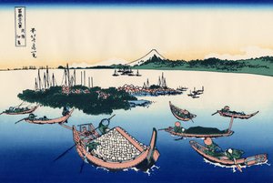 Isla Tsukada en la provincia de Musashi, c.1830 de Katsushika Hokusai