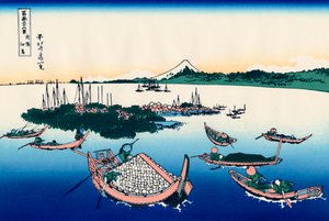 Isla Tsukuda en la provincia de Musashi, 1830-1833 de Katsushika Hokusai