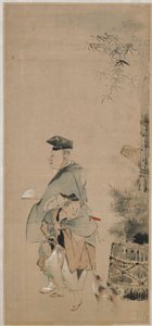 Dos artistas paseando en el Año Nuevo, período Edo de Katsushika Hokusai