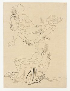 Dos hombres relajándose en verano de Katsushika Hokusai