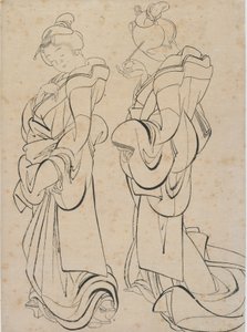 Dos mujeres, finales del siglo XVIII-principios del XIX de Katsushika Hokusai