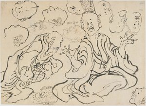 Varias caras, período Edo, ca. 1830 de Katsushika Hokusai