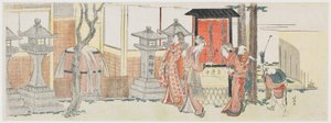 Visitantes del santuario de Inari en Ōji de Katsushika Hokusai