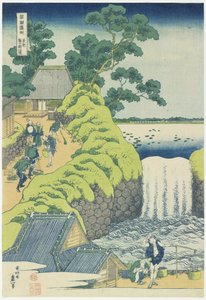 Cascada en Aoigaoka en Edo, c. 1833 de Katsushika Hokusai