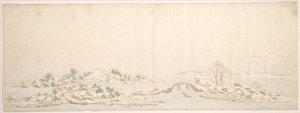 Paisaje invernal de Katsushika Hokusai