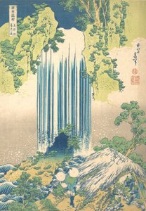 Cascada de Yoro en la provincia de Mino, de la serie Un recorrido por las cascadas..., ca. 1832 de Katsushika Hokusai