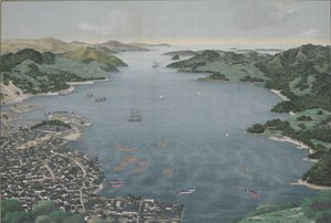 Puerto de Nagasaki, c.1800-50 de Kawahara Keiga