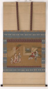 Dos yujo haciendo una visita de Año Nuevo a otros dos, siglo XVIII de Kawamata Tsunemasa