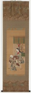 Una niña sentada en una veranda, período Edo, siglo XVIII de Kawamata Tsuneyuki