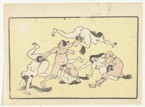 Orgía The Big Tail (título de la serie) de Kawanabe Kyosai