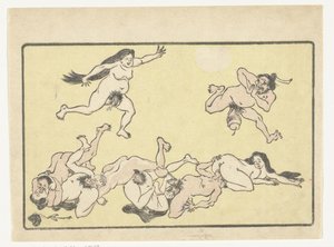 Orgía The Big Tail (título de la serie) de Kawanabe Kyosai