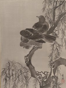 Dos pájaros en una rama de Kawanabe Kyosai