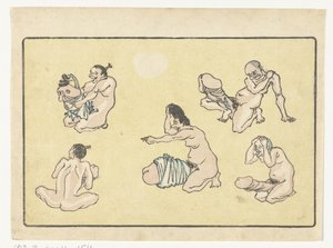 pene conectado The Big Tail (título de la serie) de Kawanabe Kyosai