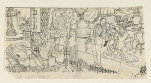 El hombre dice adiós al niño de Kawanabe Kyôsai (attributed to)
