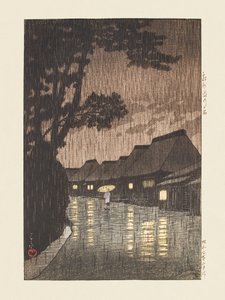 Soshu Maekawa No Ame (Lluvia en Maekawa, provincia de Sagami) (1932) de Kawase Hasui