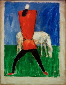 Hombre y caballo de Kazimir Severinovich Malevich