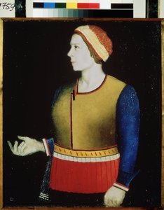 Retrato de la esposa del artista. Pintura de Kasimir Severinovich Malevich (Malevich, Malevic) (1878-1935), óleo sobre lienzo de Kazimir Severinovich Malevich