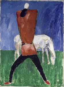 El hombre del caballo blanco de Kazimir Severinovich Malevich