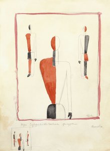 Tres figuras suprematistas, c. 1921-2 de Kazimir Severinovich Malevich