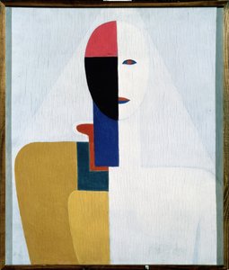 Torso de femme (Torso de mujer). Pintura de Kasimir Severinovich Malevich (Malevich, Malevic) (1878-1935), óleo sobre madera. Arte ruso, siglo XX, vanguardia, suprematismo, constructivismo. Museo Estatal Ruso, San Petersburgo.