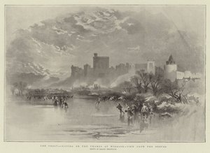La helada, patinaje en el Támesis en Windsor, vista desde el Brocas