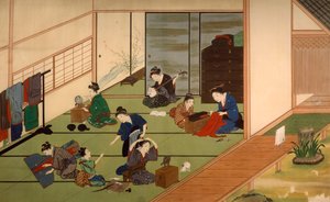 Grupo de geishas, por Kawahara Keiga (1786-circa 1860), acuarela, Japón, Civilización japonesa, principios del siglo XIX de Keiga Kawahara