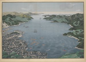Vista de la bahía de Nagasaki de Keiga Kawahara