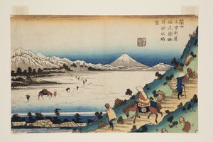No. 31, Paso Shiojiri: Vista del lago Suwa de Keisai Eisen