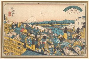 Resplandor vespertino en Nihonbashi de Keisai Eisen