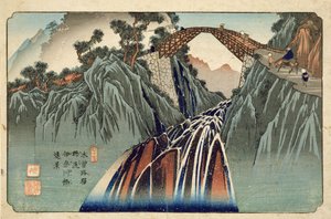 Puente Inagawa en Nojiri, publicado por Hoeido y Kinjudo, finales de 1830