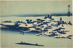 Nieve en el Río Sumida de Keisai Eisen