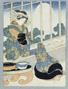 Dama Japonesa Leyendo a la Luz de la Luna de Keisai Yeisen