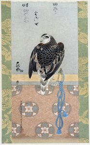 Halcón - pintura sobre seda de Itaya Keishiu de Keishu Hiromasa Itaya