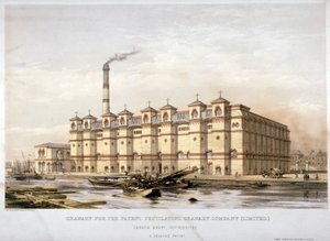 Granero en Canada Wharf, Rotherhithe, Londres, c1860