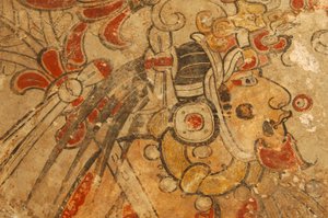 Maya; Murales mayas; San Bartolo; Guatemala; Dr Bill Saturno, 2002 (foto)