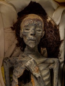 Momia de Tiye, esposa de Amenhotep III y abuela de Tut. Dinastía XVIII; Nuevo Rey..., 2005 (foto)