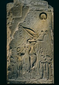 Relieve de Akenatón bajo Atón, balaustrada, Amenhotep IV. Como faraón, Akenatón es..., 2009 (foto) de Kenneth Garrett